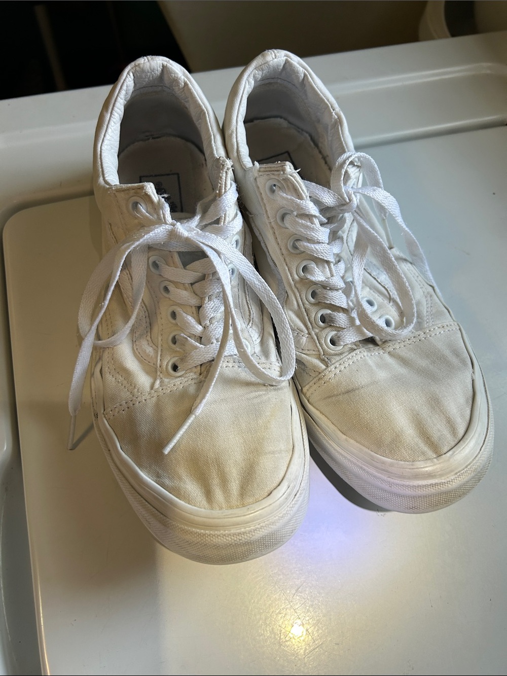 Vans White Low-Top Canvas Sneakers